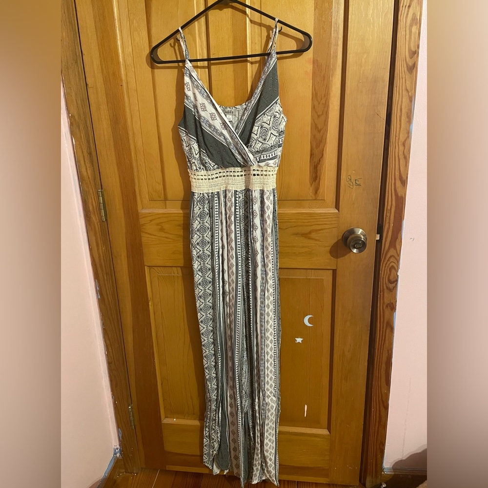 Green and White Summertime Romper